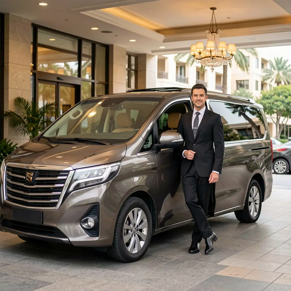 Elegant mink coat display at the best quality fur and leather brand in Istanbul boutique. Private chauffeur Istanbul waiting outside a luxury hotel for a complimentary hotel pickup. Handcrafted leather jackets at a high-end fashion house in Zeytinburnu Istanbul. Elite fashion transport vehicle for a stress-free luxury boutique transfer Luxury shopping experience.
